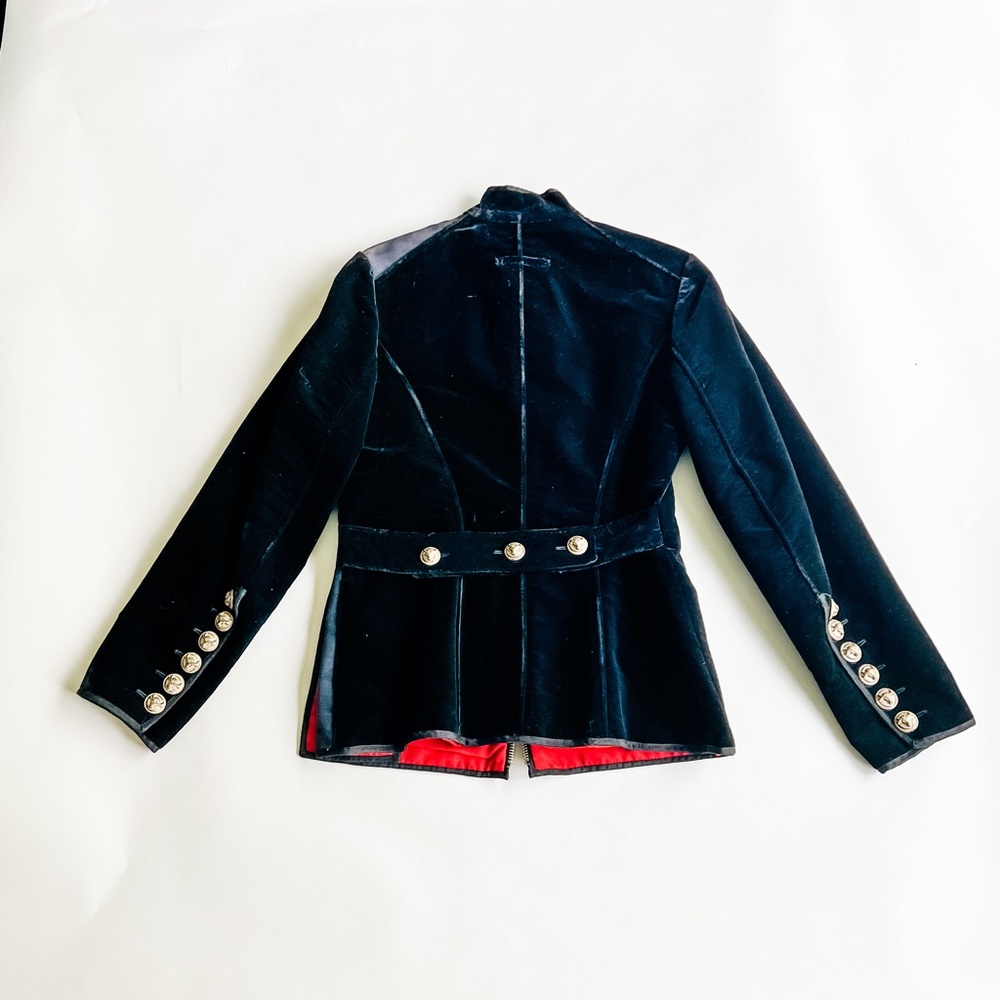 Vintage Jean Paul Gaultier Black Velvet Military Jacket S Eu 42 - Picture 3 of 13